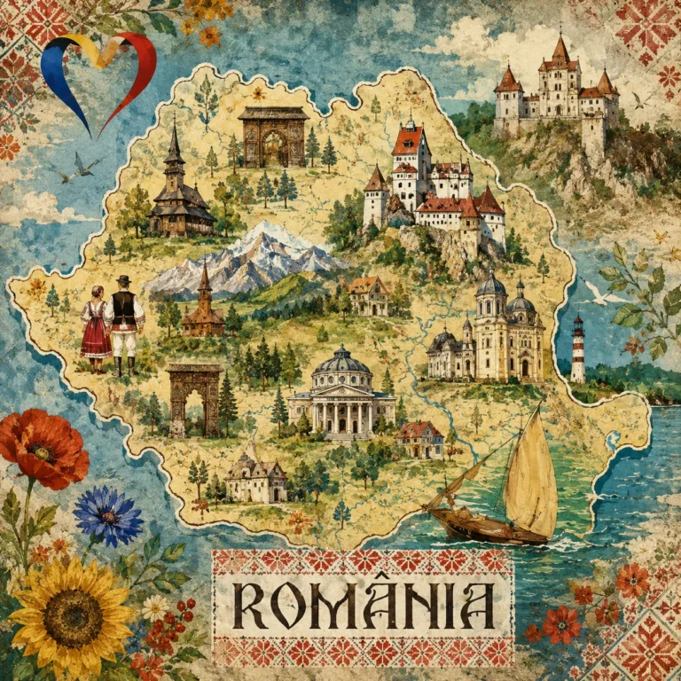 Harta Romaniei Desenata